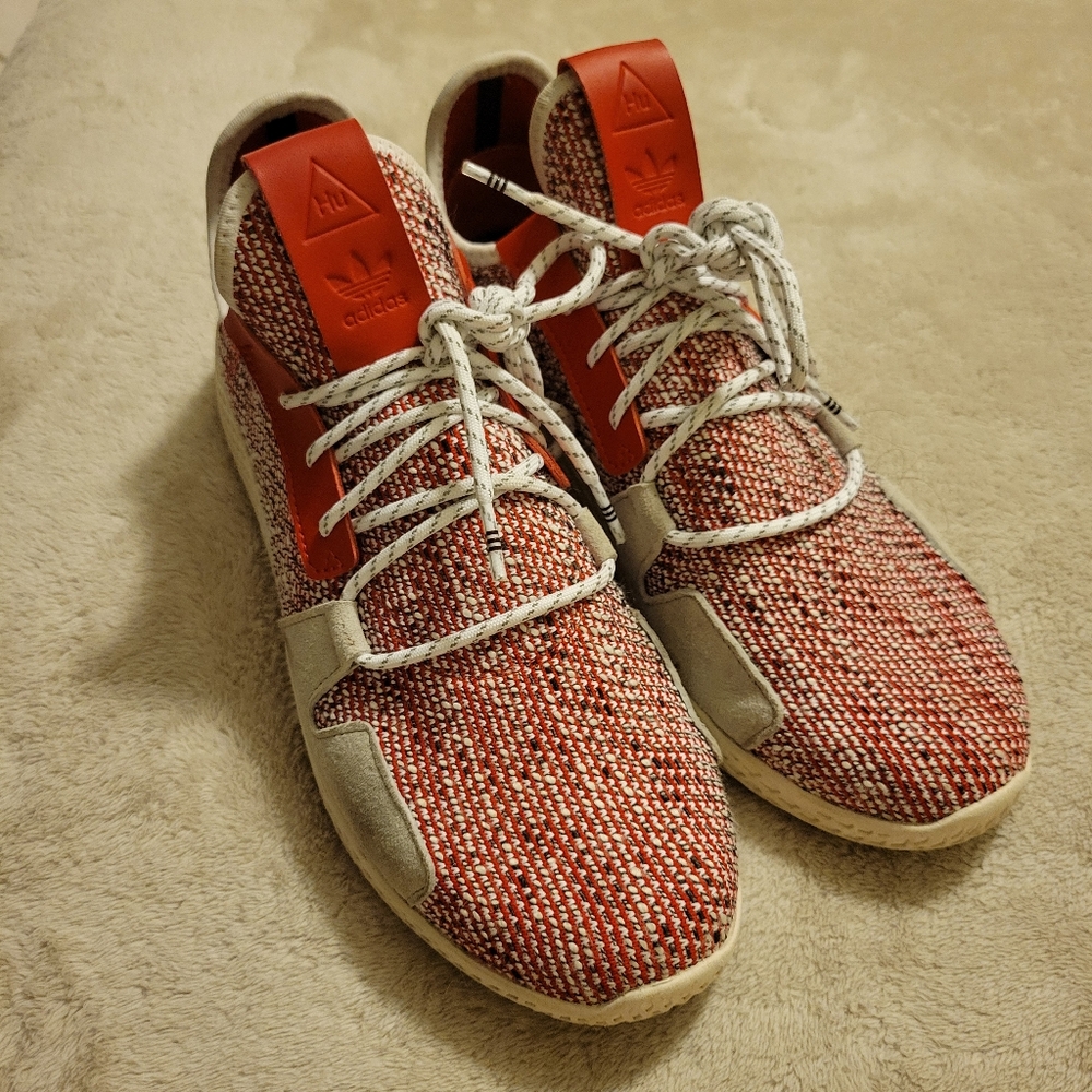 Adidas Red and White Men's Shoes